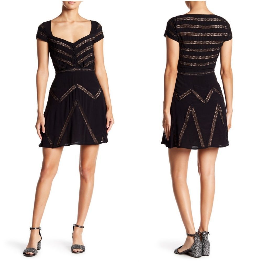 Free People Elle Mini Dress Black